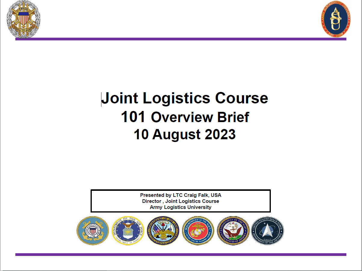 Center for Joint and Strategic Logistics > Resources > JS J4 Joint ...